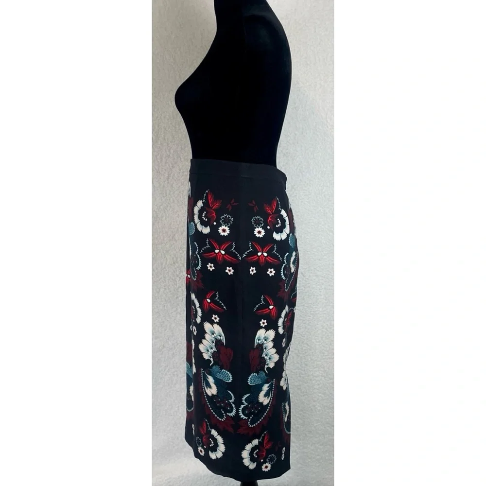 A.L.C. • Black/Multi Haley Garland Floral Silk Pencil Skirt, 2 - Picture 8 of 16